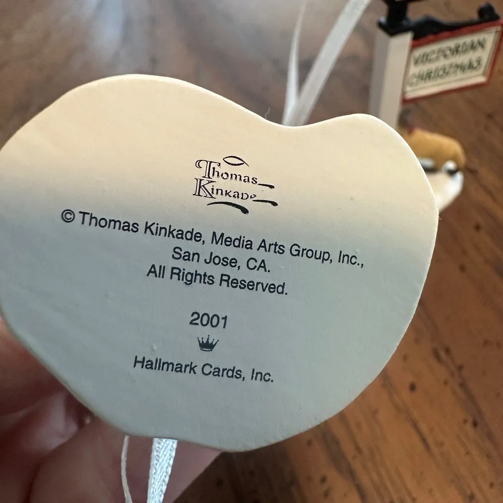 Thomas Kinkade‎ Victorian Christmas Ornament Set Snowman 2001 Hallmark